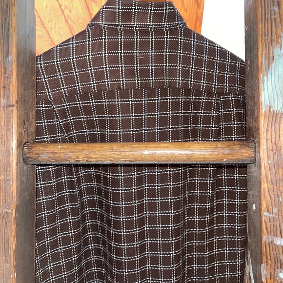 scott barber shirt large Long Sleeve Button Up 100% Linen Plaid - Picture 2 of 5